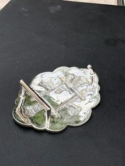 Large Robert Lee Morris Studio 925 Sterling Silver and Turquoise Belt Buckle