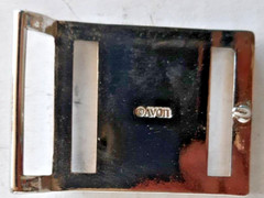 Monogrammed black & silver belt buckle with letter F by Avon 2.25&Prime; long