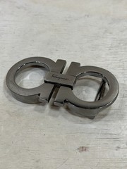 Ferragamo Gancini Silver Double Ring Belt Buckle Made in Italy Buckle Only
