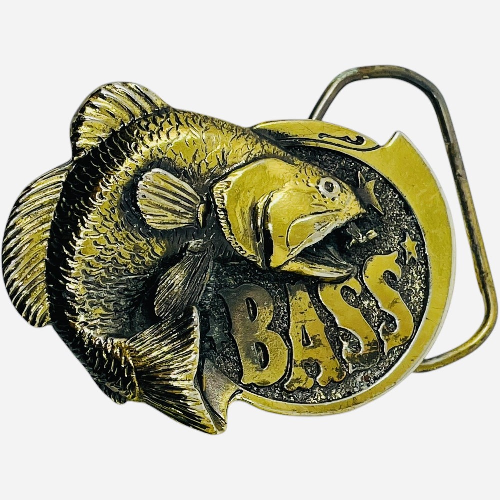 Bass Fishing Belt Buckle Western Great American Buckles USA Serial #531 1981