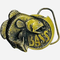 Bass Fishing Belt Buckle Western Great American Buckles USA Serial #531 1981