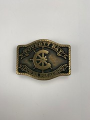 Vintage 1986 Poverty Bay Power Squadron Brass Belt Buckle