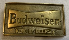 Vintage Solid Brass Budweiser belt buckle Los Angeles 683 free shipping USA