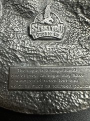 Vintage Siskiyou Eagle Pewter Belt Buckle R-89 1990 Made In USA