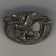 Vintage Belt Buckle Western Cowboy Nature Eagle Birds 90’s Pewter Buckle Rare
