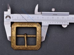Sturdy Brass Rectangular Center Bar Pin Belt Buckle Replacement Fit 40mm Strap