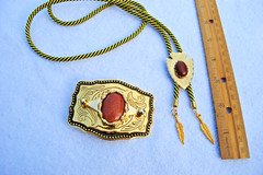 Western Belt Buckle and Bolo Set