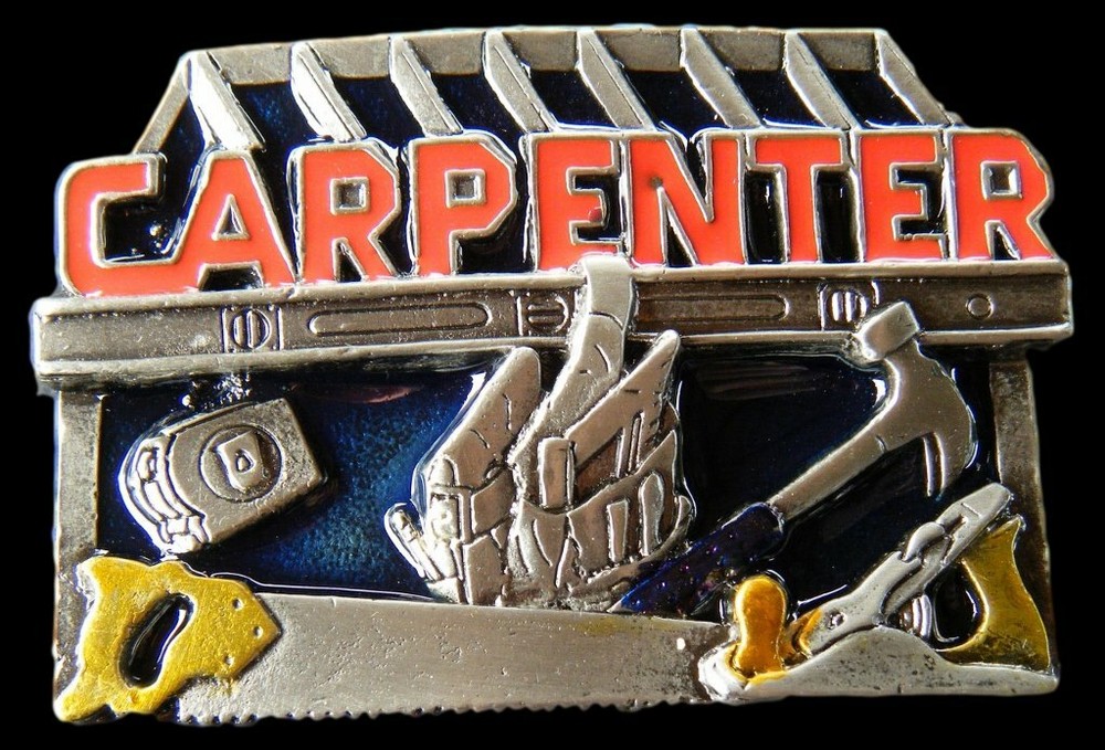 Carpenter Workshop Wood Tape Handsaw Tool Profession Belt Buckle