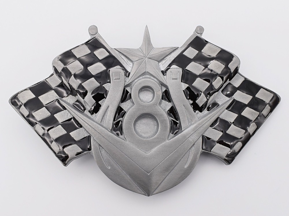 V8 Racing Flags Racecar Novelty Gift Belt Buckle (New)