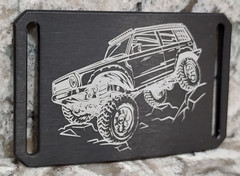 GRIP6 BELT BUCKLE – JEEP OFFROAD ROCK CRAWLING XJ – GUNMETAL GRAY 1.5 INCH WIDE