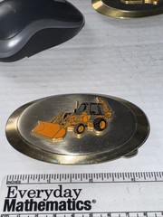 Vintage Case Loader Backhoe Construction Tractor Belt Buckle Gold