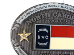 North Carolina NC State Flag Metal Belt Buckle CSA Southern States 3D New