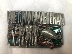 Vietnam Veteran Enameled Belt Buckle 1983 Bergamot Made In USA