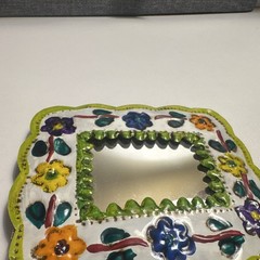Floral Mirror Center Metal – Multicolor,