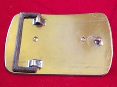 Double Horseshoe Large Blue Stone Silver And Gold Tone Belt Buckle