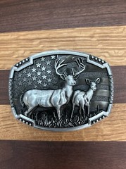 Men Antique Silver Metal Belt Buckle Deer Nature Hunter Western Fashion Big Size