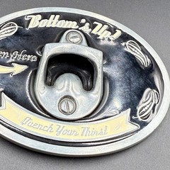 Redneck Beer Bottle Opener Belt Buckle Bottoms Up Quench Your Thirst