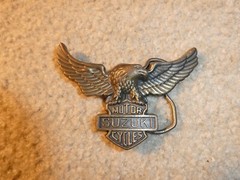 Vintage 1970s Brass Suzuki Motor Cycles Eagle Belt Buckle 3 3/4&Prime; Wide