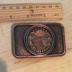 Vintage Brass Niagara Falls Canada Belt Buckle