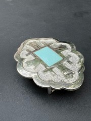 Large Robert Lee Morris Studio 925 Sterling Silver and Turquoise Belt Buckle
