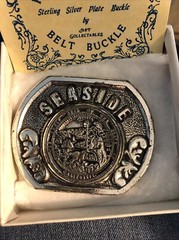 Seaside California (state collector series) belt buckle 1987 Silver Plate