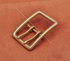 BIG HEAVY DUTY SOLID BRASS MIDDLE BAR DOUBLE PIN BELT BUCKLE LEATHERCRAFT BUCKLE