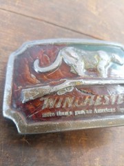 Vintage 1976 Indiana Metal Craft Winchester Belt Buckle XR82