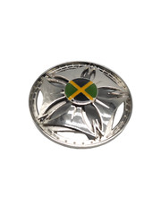 Spinning Moving Wheel Jamaican Green Black Yellow Enamel Belt Buckle Vintage