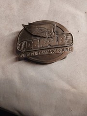 Vintage Dekalb Seed Logo Belt Buckle Silver Tone Heavy Duty Farmer Tractor
