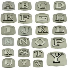 Men Women Vintage Silver Metal Initial Western A-Z Belt Buckle Cowboy Cowgirl