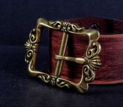 Retro Brass Celtic Flower Pin Buckle for Leather Belt Replacement Fit 33mm Strap