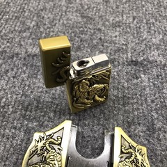 Antique Brushed Tiger Belt Buckle with Lighter, Stock in US