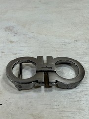 Ferragamo Gancini Silver Double Ring Belt Buckle Made in Italy Buckle Only