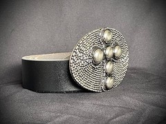 Cross Belt Buckle Darren McNeese Archive 4.5” x 3” Handmade Textured Metal