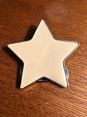 Beige Enamel Star Metal Fashion Belt Buckle