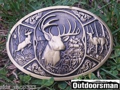 ✖ Buck in woods ✖ Scenic Belt Buckle Buck ✖ Deer Bronze color nice gift USA