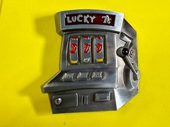 Jackpot Lucky Seven&rsquo;s Vegas Style Slot Machine Figural Gambling Belt Buckle