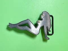 Sexy Woman Silhouette Mud Flap Girl Trucker Chick Belt Buckle By Buckle Rage