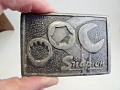 Vintage Snap-On Belt Buckle Silver Metal Wrenches #347 Wyoming Studio Art USA