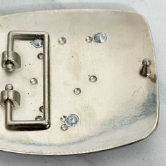 Rhinestone Letter P Monogram Belt Buckle Silver Tone Initial