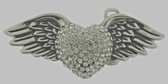 Heart Shaped Belt Buckles Wild at Heart Silver Bling Iced Style Metal Men Women