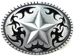 Western Star Rodeo Black Enameled Belt Buckle New