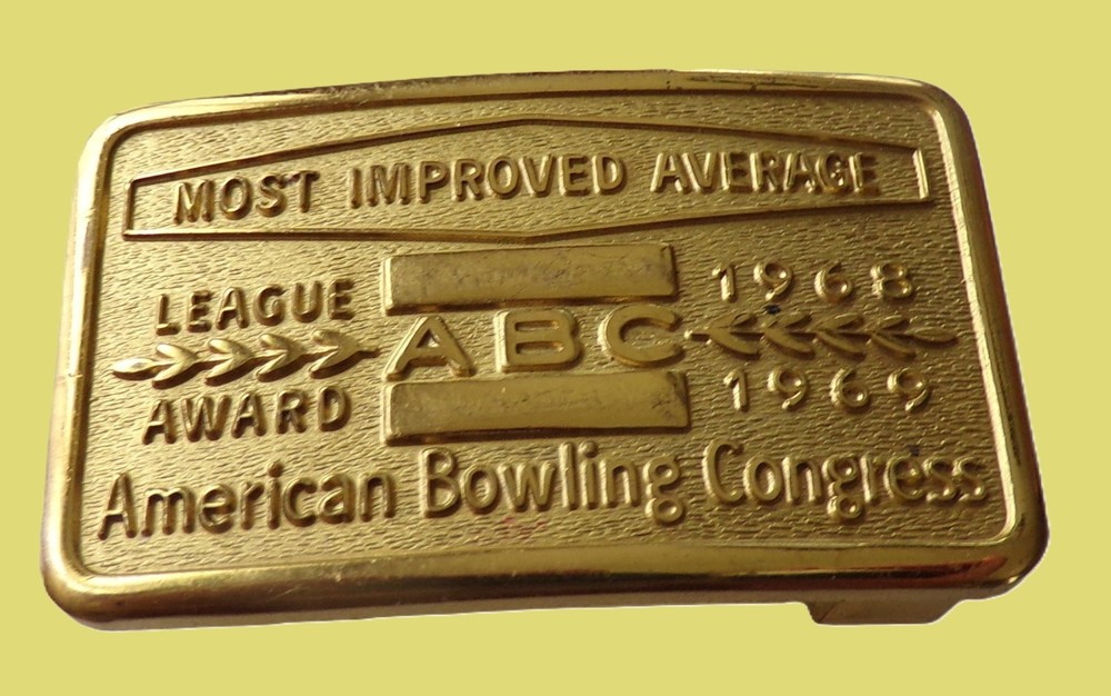 Belt Buckle, American Bowling Congress, Most Improved Average, 1968/69