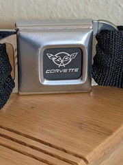 CORVETTE LOGO SEATBELT STEEL BUCKLE BELT – EXPANDABLE UP TO 36INCHES-GENTLY USED