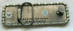 BELT BUCKLES Jack Daniel&rsquo;s Chain Edge Black Silver Rectangle Whiskey No. 7 NWOT!