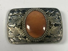 Vintage Beautiful Polished Stone Belt Buckle
