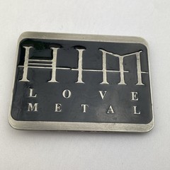 HIM Band Love Metal Belt Buckle: Used, Silver And Black, Rare, Vintage