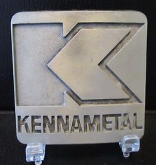 Kennametal K Logo Trademark Belt Buckle Mining & Metalworking Tools Advertising