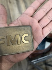 O.C. Tanner FMC Belt Buckle – Gold Tone Rope Border – Corporate Award Vintage