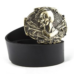 Belt buckle Cossack, Handmade Ukrainian warrior military solid brass buckle